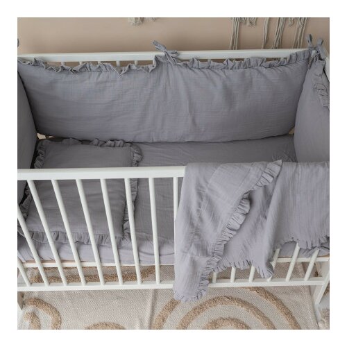  Muslin ogradica za krevetac sa posteljinom i prekrivačem siva ( TNC_7GI3FU_0895090 ) Cene