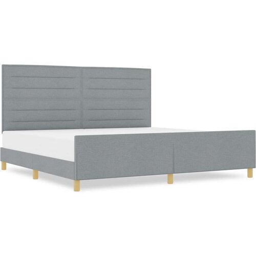  Krevet u svijetlosivoj boji 200x200 cm Tkanina Slike
