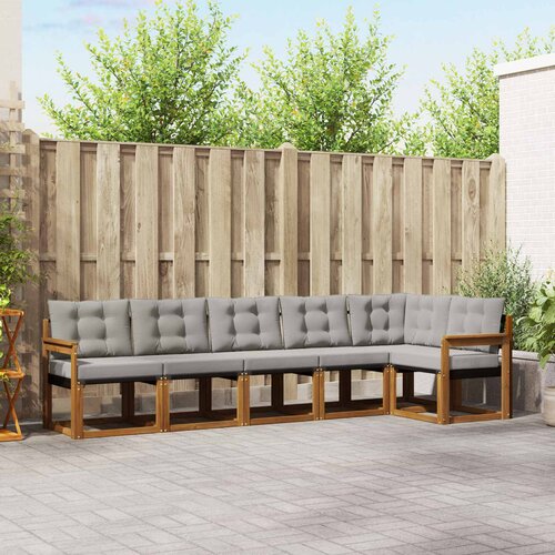  Set vanjskih sofa 6 kom. Prirodna i svijetlo siva Smeđa 306 x 128,5 x 73 cm Slike