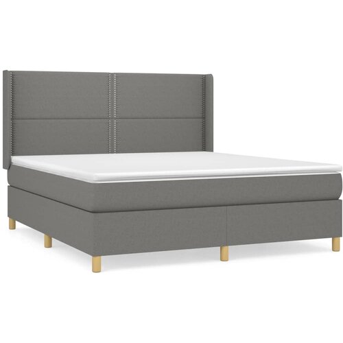 Maison Chic Box spring postelja - Vzmetna postelja z vzmetnico temno siva 180x200 cm blago SL14572, (21903809) Slike