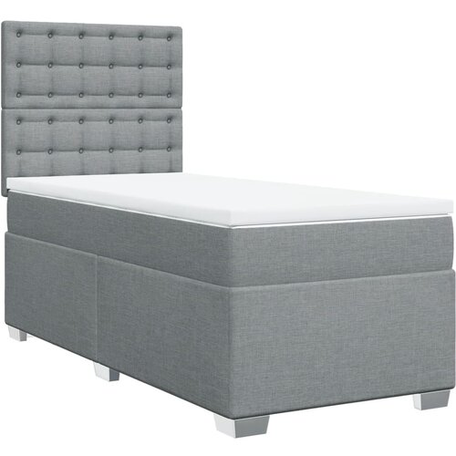 Maison Chic Box spring postelja - Vzmetna postelja z vzmetnico svetlo siva 90x200 cm blago SL16653, (21895841) Cene