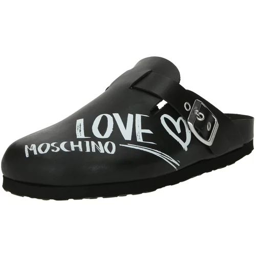 Love Moschino Natikače s potpeticom crna / prljavo bijela