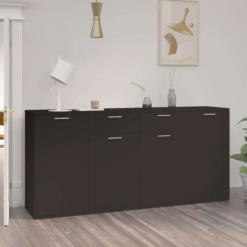  Komoda crna 160 x 36 x 75 cm od iverice Cene