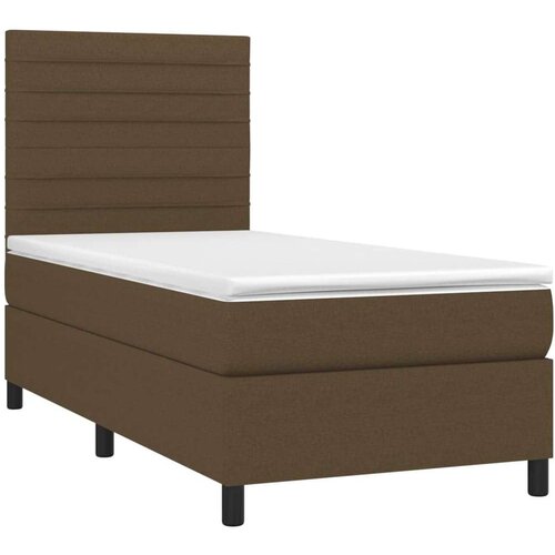 vidaXL Box spring postelja z vzmetnico temno rjav 90x190 cm blago Cene