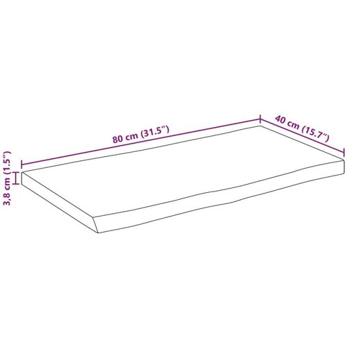 vidaXL Mizna plo&scaron;ča z naravnim robom 80x40x3,8 cm trden robusten mango Cene