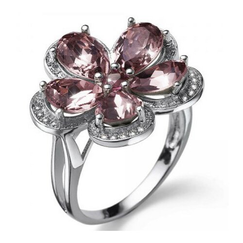 Ženski oliver weber fiore light rose prsten sa swarovski rozim kristalom l ( 41150l.223 ) Slike