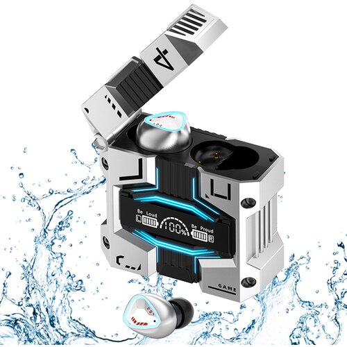 Venisymlis U&amp;scaron;esne slu&amp;scaron;alke TWS Gaming Bluetooth 5.3, vodoodporne IPX7, slu&amp;scaron;alke z upravljanjem na dotik, (22102119) Slike