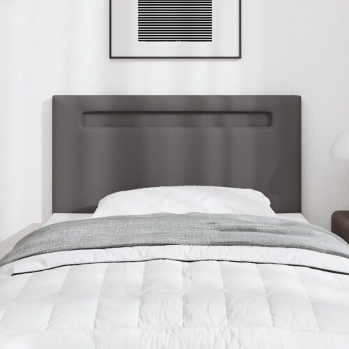  Naslon za glavu Plain Design Sivi 100 cm Umjetna koža Slike