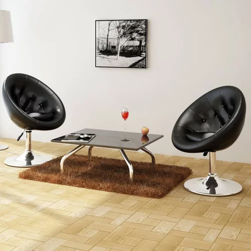 vidaXL barske stolice od umjetne kože 2 kom crne