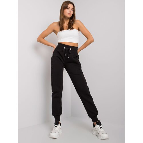 Fashion Hunters Black cotton sweatpants Slike