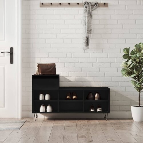  The Living Store Omarica za čevlje črna 102x36x60 cm inženirski les - Omarica Za Čevlje, (21444030) Cene