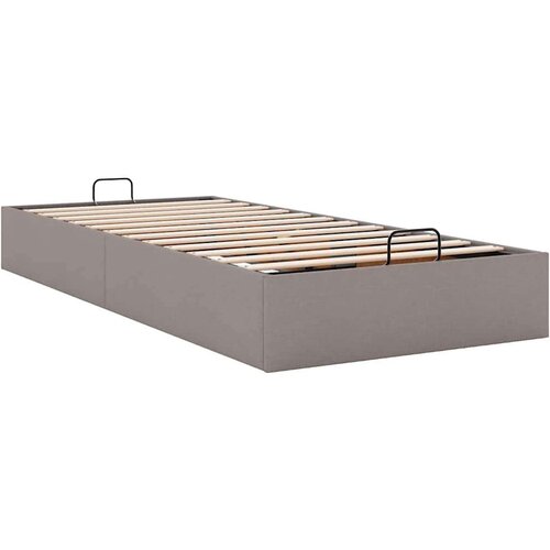 VidaXL otomanski okvir kreveta bez madraca smeđesivi 100x200cm tkanine Slike