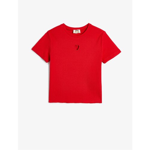 Koton T-Shirt Short Sleeve Crew Neck Heart Window Detailed Camisole Cene