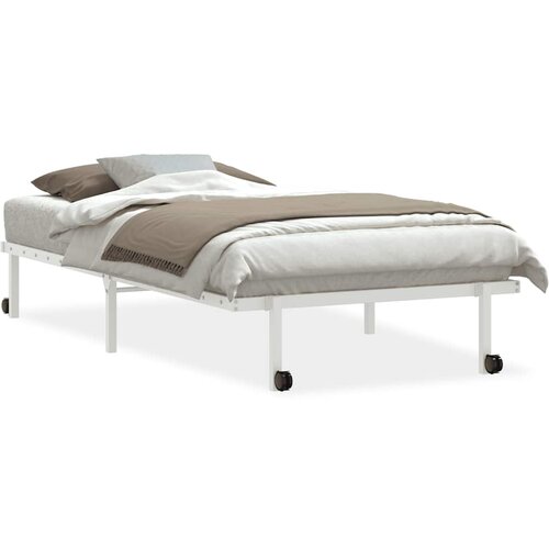Maison Chic Posteljni okvir - Enojna postelja - Postelja za odrasle brez vzmetnice zložljiv beli 100x190 cm jeklo-J13594, (21760635) Cene