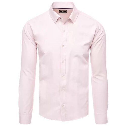 DStreet Koszula męska elegancka jasnor&amp;oacute;żowa Slike