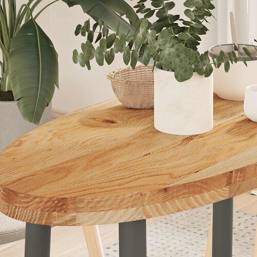 VidaXL Stolna ploča svjetlosmeđa 80x40x4 cm ovalna masivna hrastovina Slike