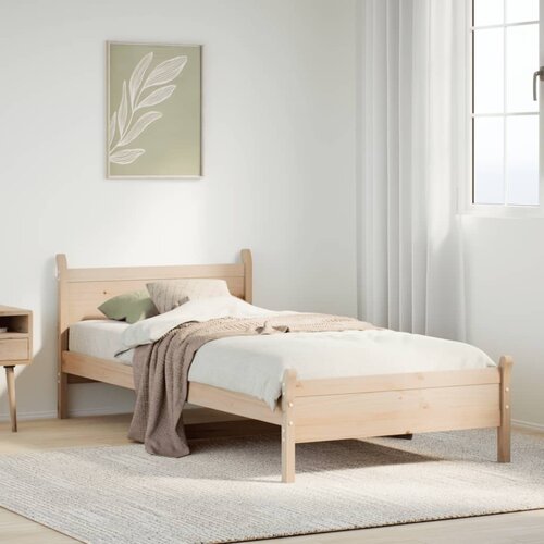 vidaXL Posteljni okvir brez vzmetnice 100x200 cm trdna borovina Cene