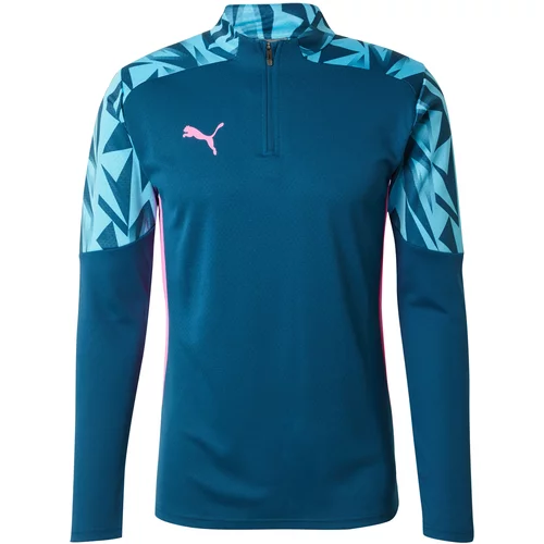 Puma Tehnička sportska majica 'Individual Final' cijan plava / svijetloplava / roza