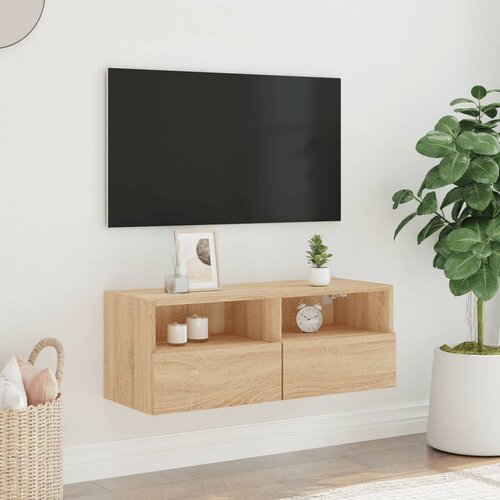  Zidni TV ormarić boja hrasta 80 x 30 x 30 cm konstruirano drvo Slike