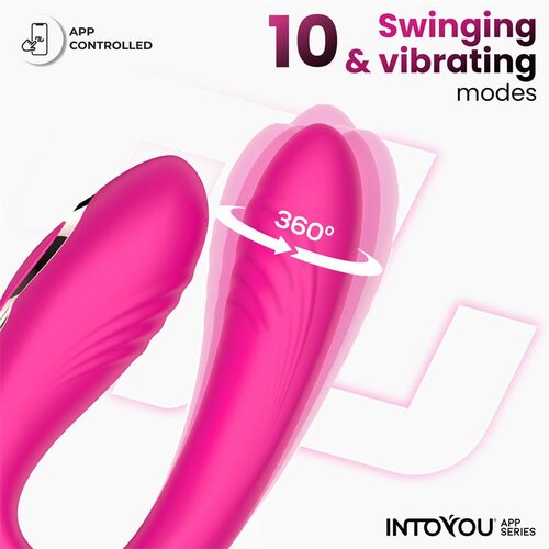 INTOYOU App Series Couty 360 Swinging &amp;amp; Vibrating Couple Toy with App Pink Slike