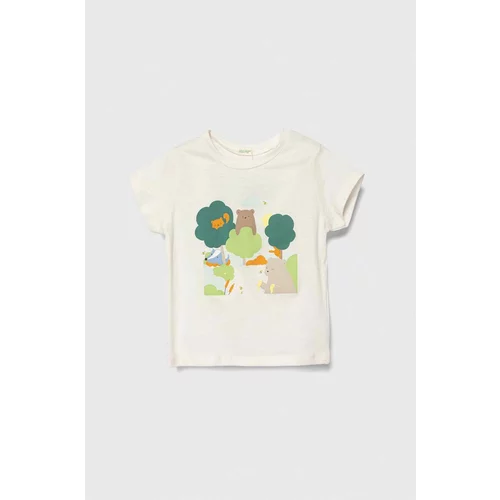United Colors Of Benetton Otroška bombažna majica bež barva
