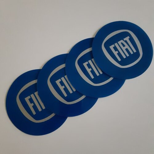  STIKERI ZA RATKAPE FIAT PLAVI FI76mm SET 4 KOMADA Slike