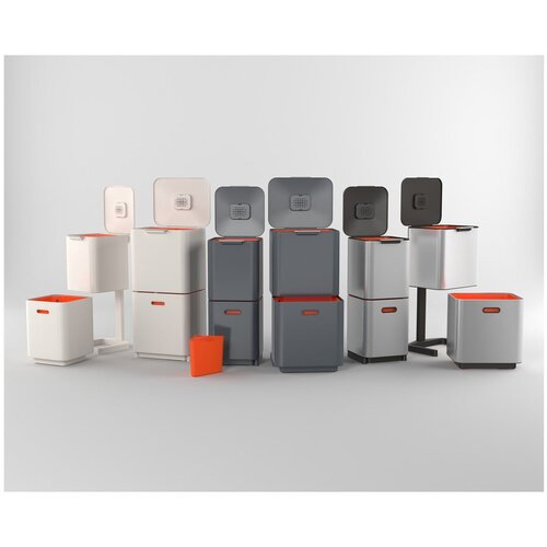 Joseph Joseph Jeklen ko&amp;scaron; za smeti za ločevanje odpadkov v srebrni barvi 40 l Totem Compact &amp;ndash; Slike