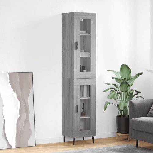 vidaXL Visoka komoda siva sonome 34 5x34x180 cm od konstruiranog drva Cijene