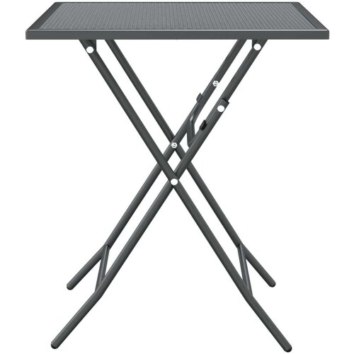  Vrtna garnitura - 3-dijelni vrtni blagovaonski set ekspandirani metal antracit - Dužina stola 60 cm 2 Slike