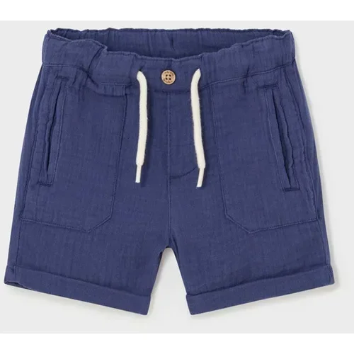 Mayoral Kratke pamučne hlače za bebe boja: tamno plava