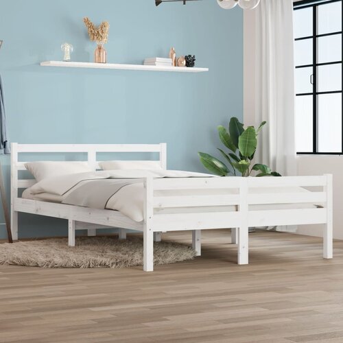 Furnova Posteljni okvir bel iz trdnega lesa 120x200 cm, (22055265) Cene