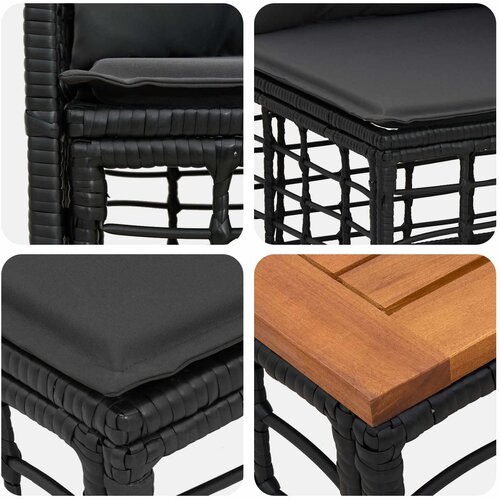  Set vanjskih sofa 5 kom. Crna i tamno siva Poliester Slike