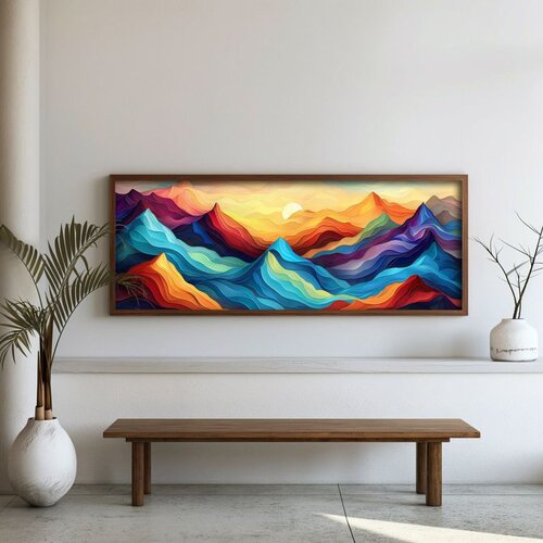 WALLXPERT FAH032-120 Multicolor Decorative Framed MDF Painting Cene