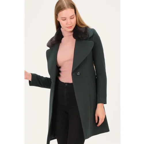 Dewberry Z6643 LADIES COAT-LIGHT GREEN