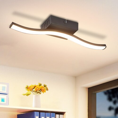 Nettlife LED stropna svetilka za spalnico, moderna črna, 6W, valoviti dizajn, 3000K, toplo bela, (22111223) Slike