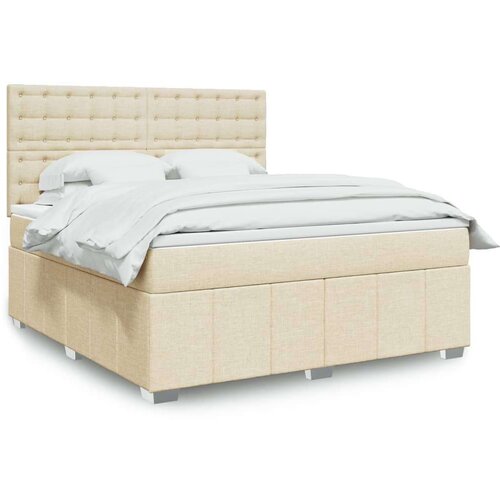  Krevet s oprugama i madracem krem 180x200 cm od tkanine Cijene