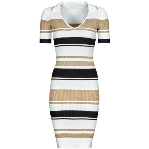 Guess Kratke obleke EVIE STRIPED POLO DRESS Večbarvna Cene
