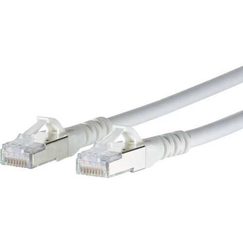 Metz Connect 1308452088-E RJ45 omrežni kabel\, Patch kabel CAT 6a S/FTP 2.00 m bela z za&amp;scaron;čitnim zapornim zatičem 1 kos, (20421554) Slike