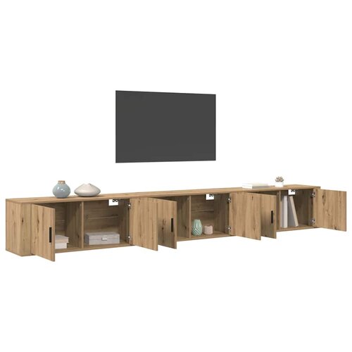  Zidni TV ormar set 3 pcs Umjetnički hrast 100 x 34,5 x 40 cm Slike