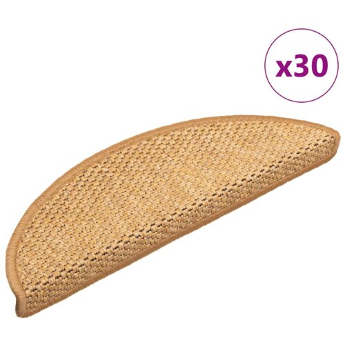  Prostirke za stepenice, samoljepljive, izgled sisala, 30 kom., 56x17x3 cm, sisal Slike