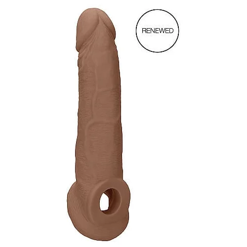 REALROCK Penis Sleeve 9 - navlaka za penis (21,5 cm) - tamna prirodna