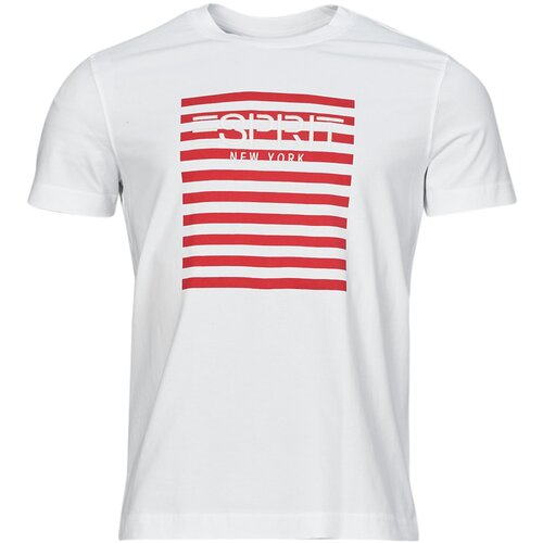 Esprit Majice s kratkimi rokavi OCS LOGO STRIPE Bela Cene