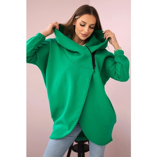 Kesi Short zip sweatshirt light green Cene