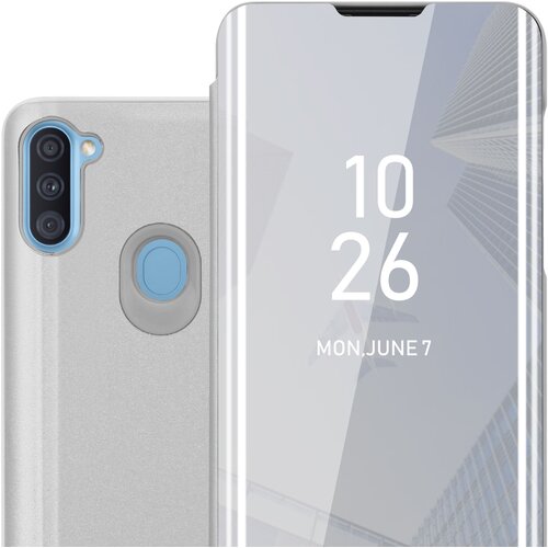 Cadorabo Ohi&scaron;je, združljiv s Samsungom v Agate Silver - Clear View Zrcalo Za&scaron;čitni pokrov s funkcijo stojala 360 stopinj za&scaron;čita, (20572136) Cene
