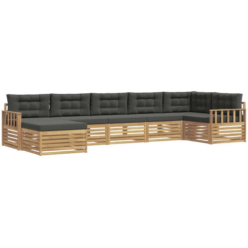  Set vanjskih sofa 7 kom. Bijela i antracit Smeđa 406 x 168,5 x 73 cm Slike