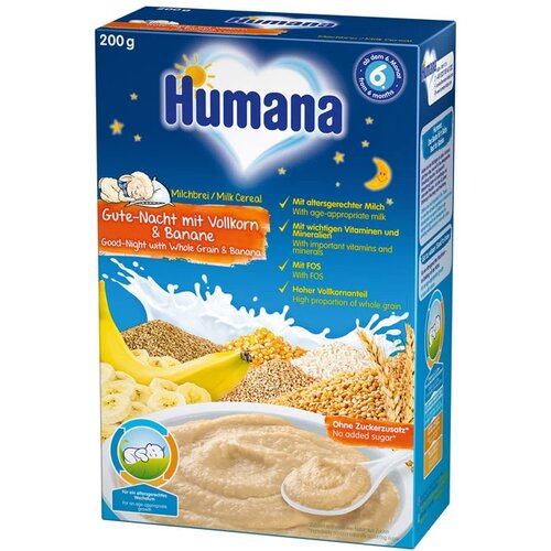 Humana mlečna instant kaša za laku noć žitarice i banana, 200g Cene