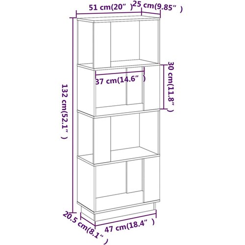  za knjige / sobna pregrada 51 x 25 x 132 cm od borovine Slike