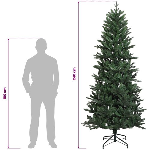  Umjetno božićno drvce s nogom 240 cm PVC i PE Zelena Slike
