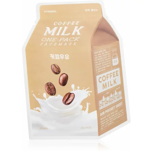 A_PIEU One-Pack Milk Mask Coffee Sheet maska s hidratacijskim i revitalizirajućim učinkom 21 g