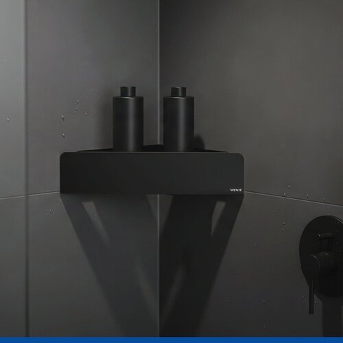 Wenko Crna kupaonska polica s Turbo-loc od nehrđajućeg čelika s postavljanjem bez bu&amp;scaron;enja/kutna Lizan &amp;ndash; Slike